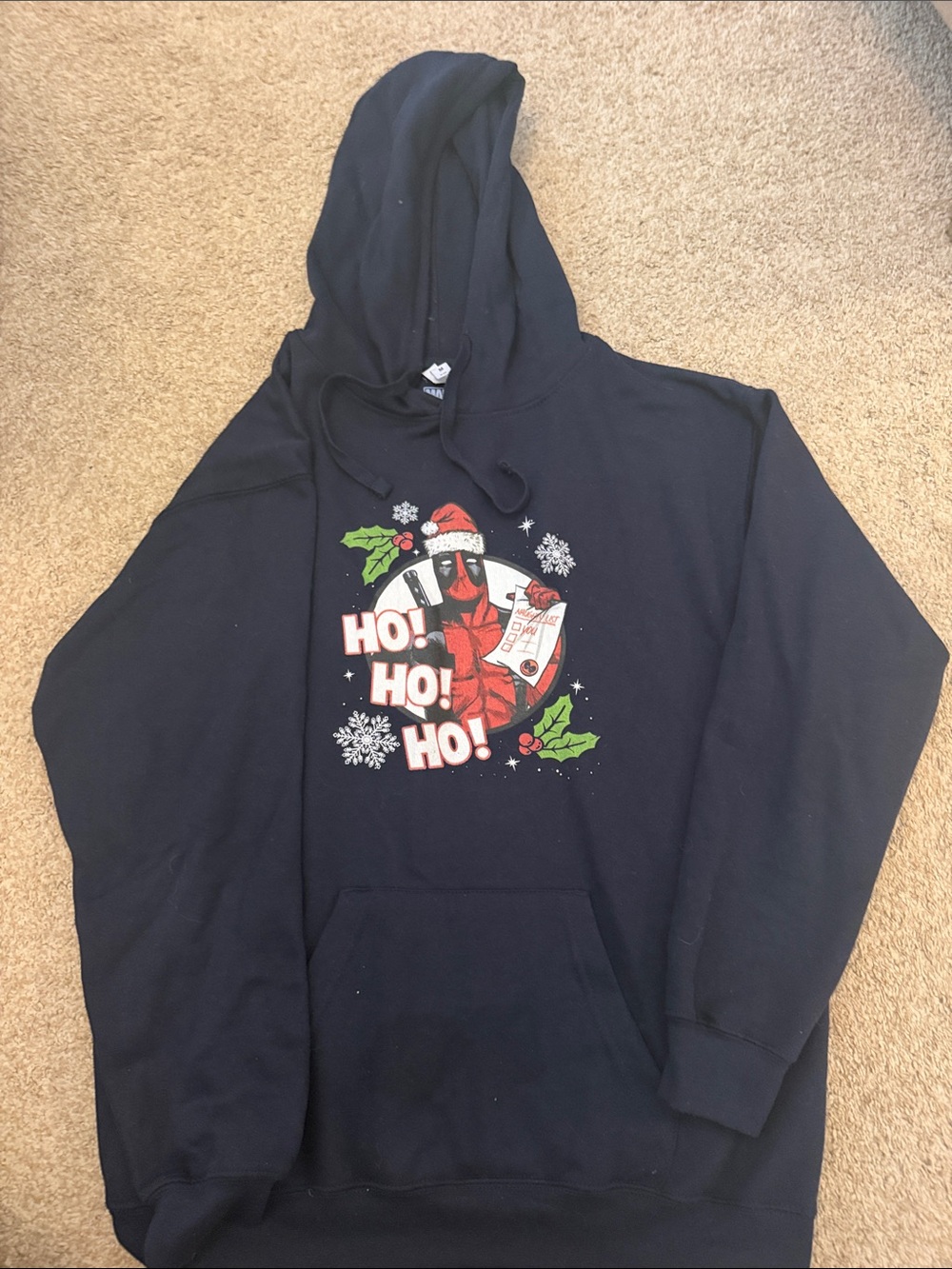 Deadpool Holiday Graphic Hoodie - Navy